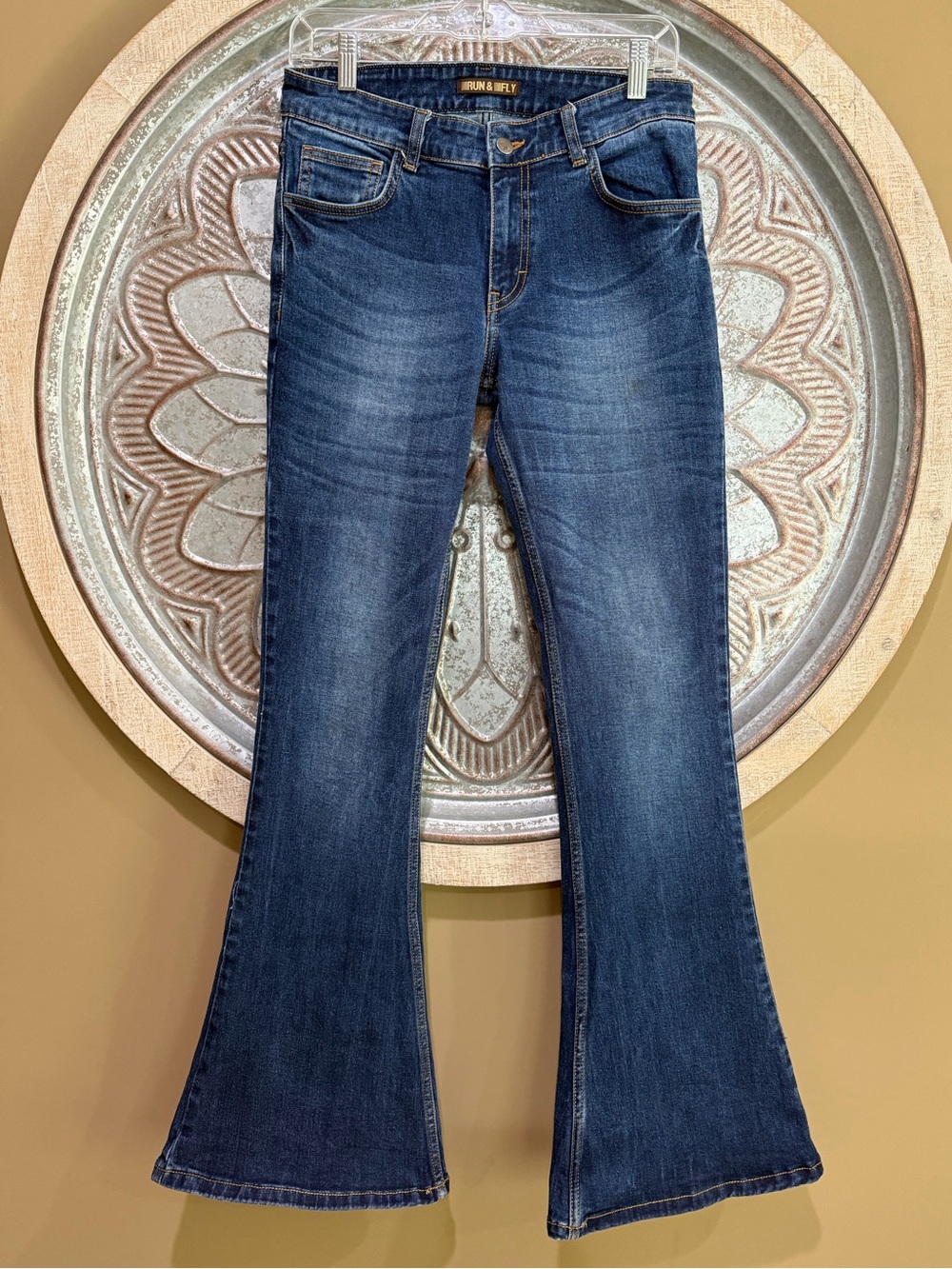 Vintage Run & Fly High-Rise Fit & Flare Leg Retro Y2K Women’s Denim Jeans - Picture 3 of 7